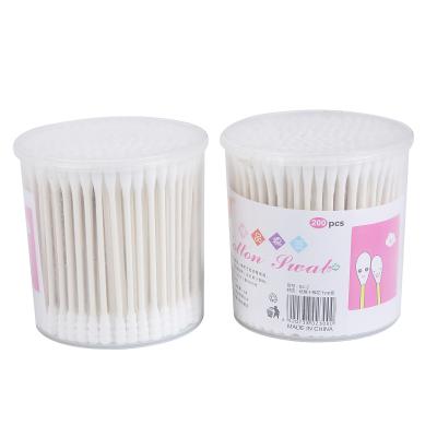 China Leading Thread Household Disposable Sanitary Makeup Threaded Head Boxed Double Cotton Swabs for sale