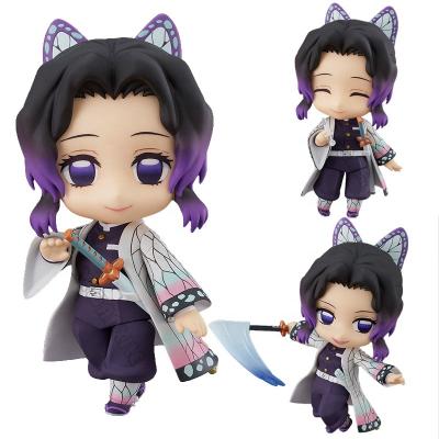 China Eco-friendly PVC Materia 10cm Q Versions Demon Slayer Kimetsu No Yaiba Shinobu Kocho Toy Anime Action Number 1655 Collectible Model for sale