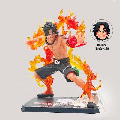 China One Piece Eco-friendly Japan Anime Toys Action Figures Fire Battle Materia Portgas D Ace PVC Figures PVC Model Toy For Anime Lover Figure for sale