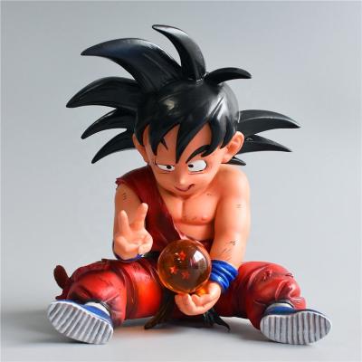 China Cartoon Toy 10cm Dragon Ball Anime GK Son Goku Figure Action Tired Children Toy Gift Ornaments Collection Cartoon Sitting Position PVC Model for sale