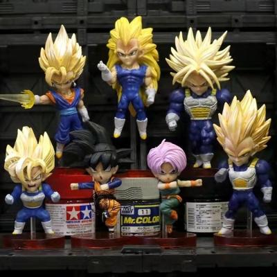 China Cartoon Toy 9cm Anime Dragon Ball Z Lander Figures WCF Son Goku Vegeta IV Trunks Cell PVC Finger Toys Model Doll Gifts Kids for sale