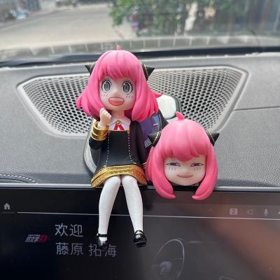 China Eco-Friendly Anya Forger Noodle Stopper Collectible Model Doll Toys PVC Materia SPY FAMILY Anime Figure Anya Forger Action Figure Two Head Figurine 18cm for sale