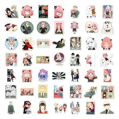 China Waterproof+Eco-friendly 50pcs Spy X Family Anime Stickers Laptop Fridge Phone Skateboard Car Luggage Protective Waterproof Cartoon Decals Gifts for sale