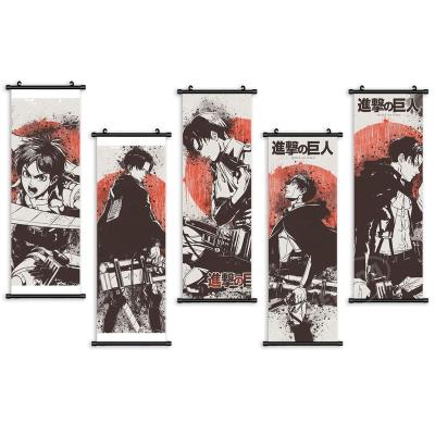 China Modern Vintage Manga Attack on Titan Prints Paintings For Living Room Decor Canvas Pictures Hanging Poster Aesthetic Japanese Anime for sale