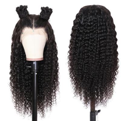 China Deep Wave 10 Inch 26 Inch Deep Wave Lace Front Wig Brazilian Cuticle Aligned Hair 1 Year Warranty for sale