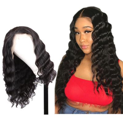 China Kosher Wave 18 Inch 20 Inch 22 Inch 24 Inch 150 Density Virgin Remy Human Hair Loose Deep Wave Brazilian Deep Curly Headband Full Lace Wig for sale