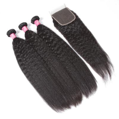 China Wholesale 100% Dropship Virgin Peruvian Human Hair Curly Hair Extensions Good Thickness With Little Curly Short Hair Extensions 3 Bundles With Lace Closure for sale