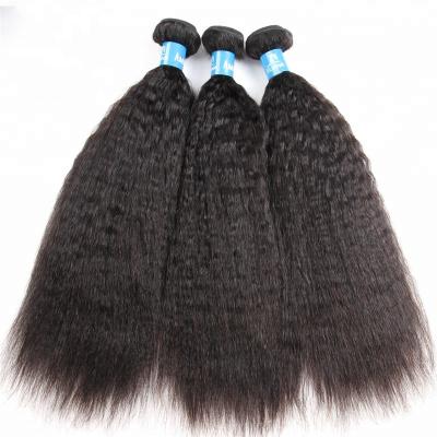 China Cheap Virgin Remy Brazilian Human Hair Yaki Weave Bundles With Three Part Yaki Frontal Closure 13x4 Lace Frontal For Women for sale