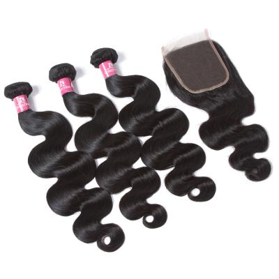 China Royce Cheap Wholesale Price Brazilian Body Wave Hair Bundles With Lace Closure Body Weave Hair Extensions for sale