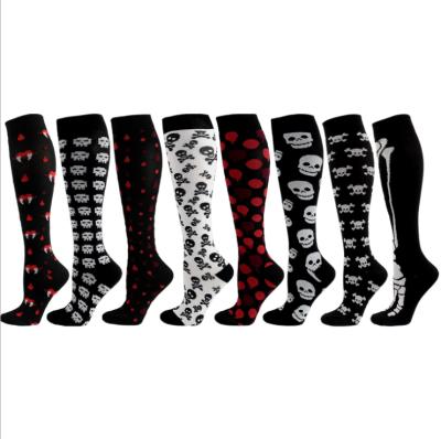 China Custom Antibacterial All Hallows Compression Socks Amazon Running Day Unisex Knee High Sport Socks for sale