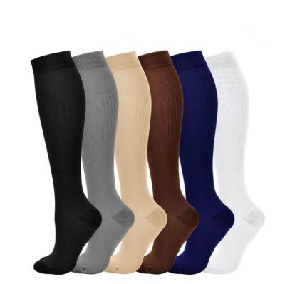 China Amazon Antibacterial Unisex Knee High Compression Socks 20-30mmHg Running Socks Sport Socks For Flight Travel for sale