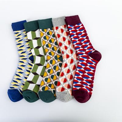 China 2021 New Design Cotton Crew Antibacterial Happy Socks For Men for sale