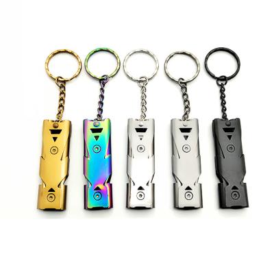 China Survival Whistle Wedacrafts Double Tube Stainless Steel Survival Whistle, Accept Customized Logo for sale