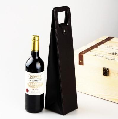 China Premium Reusable Leather Liquor Wine Christmas Gifts Gift Birthday Wine Bottle Carrier Leather Packaging for sale