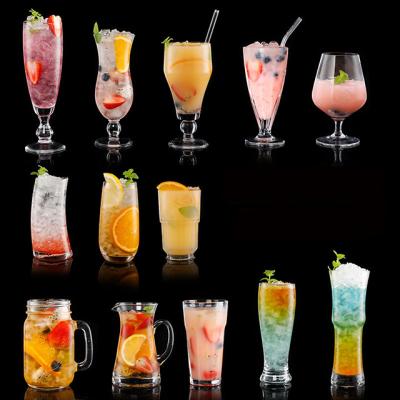 China Modern Wholesale Modern Coffee Juice Milkshake Cups Tumbler Glass Cold Drinking Drink Cups Glass Tumbler for sale