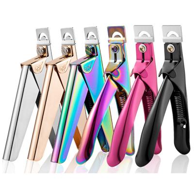 China Finger Manicure Tools One Word French U-shaped False Nail Cutter Stainless Steel Manicure Scissors Toenail Cutter for sale