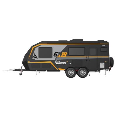 China Hardtop Travel Hardtop Outdoor Fiberglass Panel Caravan Hybrid Camper Trailer Off Road Travel Trailers With Australia Standard for sale