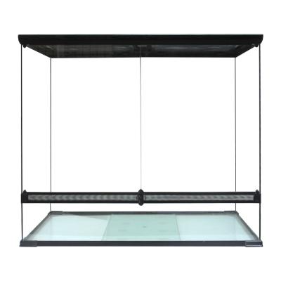 China Large Double Door Glass Fixable Reptile Mini Greenhouse, Rainforest Habitat Double Hinged Door with Screen Vent Mini Reptile Greenhouse for sale