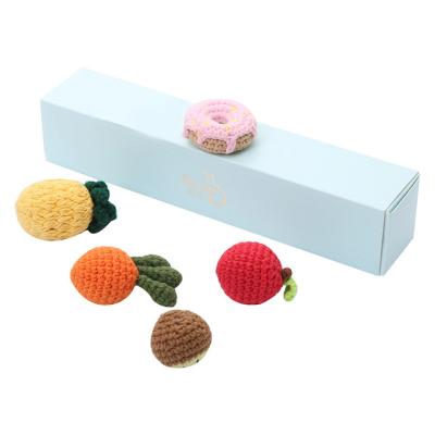 China Cat Toys Handmade Cat Interactive Toys 5PCS Catnip Toys for Cat Crochet Donut Indoor Toy for sale