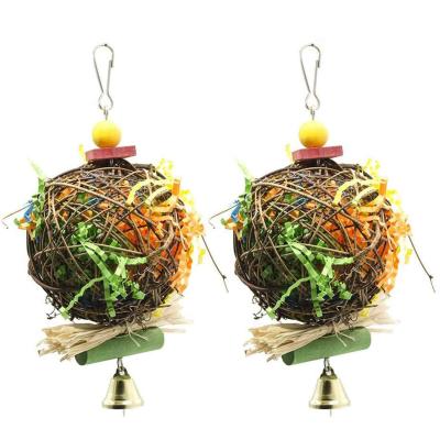 China 2 Pack Viable Bird Chew Toys Forager Shredder Toy Parrot Cage Hanging For African Gray Cockatiel Conure for sale