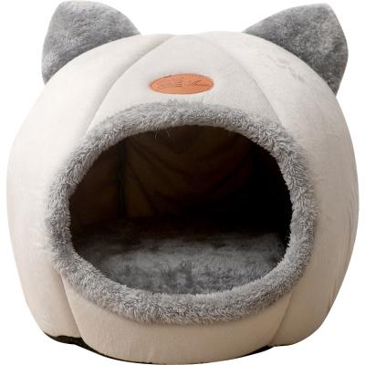 China Travel Pet Bed for Puppy and Cats Super Plush Self-Warming Material Soft Cushion, Fun Design, Private Cat and Dog Cave for sale