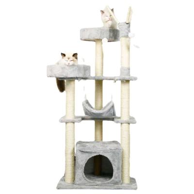 China Multi-Level Cat Scratching Tree Kitty Activity Center Post Tower Housing Pet Cat Tree House Sustainable Tree for sale