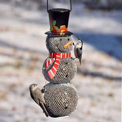 China Automatic Snowman Bird Feeders for Outdoor Metal Bird Hanging Suet Feeder with Steel Hanger, Peanut Bird Feeder for Nuts, Sunflower Seed for sale