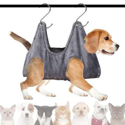 China Multifunctional Dog and Cat Hammock Restraint Bag Travel Pet Grooming Hammock Aid Drying Towel for Bathing Washing Grooming for sale