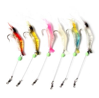 China Soft Lures Bait Hooks Shrimp Bait Set Plastic Luminous Fishing Tackle Fishing Lure Kit Shrimp Fishing Lure for sale