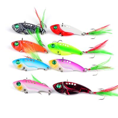 China Hard Fishing Lure Sinking Metal VIB Swimbait Artificial Sea Fishing Tackle Depth 55mm 11g With 3D Eyes for sale