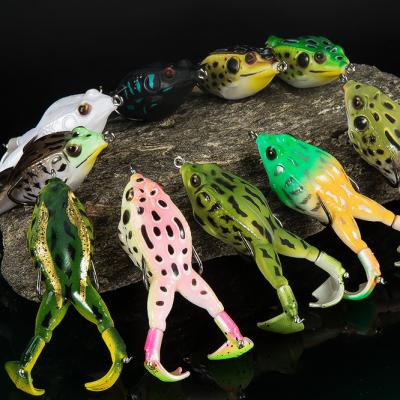 China 9cm handmade black snakehead 13g artificial fishing hollow body saltwater spinning frog lures topwater fishing frog lures topwater fishing for sale