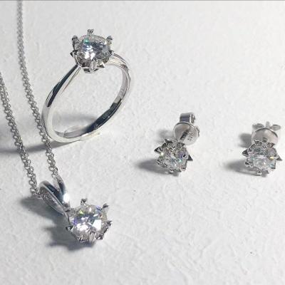 China CLASSIC Bocarman moissanite diamond D color necklace earring ring jewelry sets S925 silver jewelry set for women jewelry set for sale