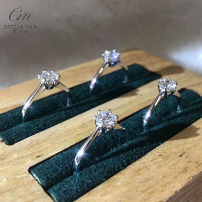 China CLASSIC Six Fork Moissanite Earrings Necklace Ring Three Piece Set Bridal Jewelry Set for wom for sale