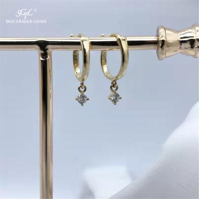 China CLASSIC Natural High Quality 18K Gold CIA Style Diamond Earring Holes Simple And Soft Single Stacked Single Ear Studs for sale