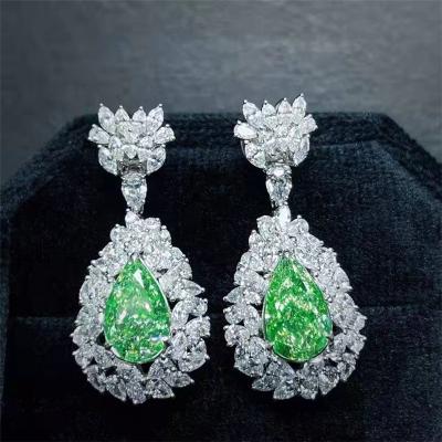 China Luxury Natural Diamond 6CT Green Can Be Changed 3 Ways To Use High Jewelry Diamond Stud Earrings Earrings + Rings + Pendants for sale