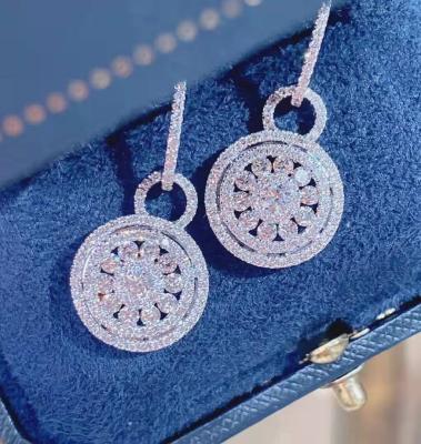 China Other Bling Fire 1.8 CT Women's Natural Round 18K Bling Diamond Earrings Stylish And Elegant Diamond Earrings for sale