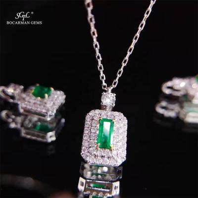 China The Other Green Pendant Set With Natural Diamond Necklace Premium Classic Women's Diamond Necklace for sale