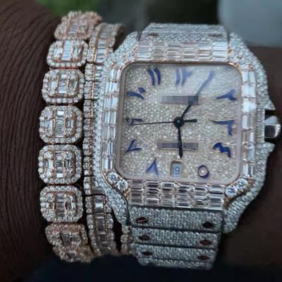 China Jewelry production moissanite watch luxury vvs1 men watches high-end custom jewelry diamond jewelry customization wedding ring for sale