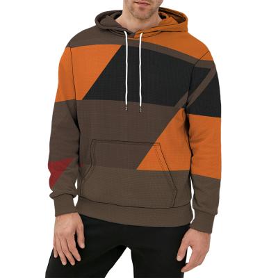 China Loose Thick Striped Panel Autumn Heavy Oversized Hoodie Men's High Quality Fashion Color Block Breathable Pullover Hoodles for sale