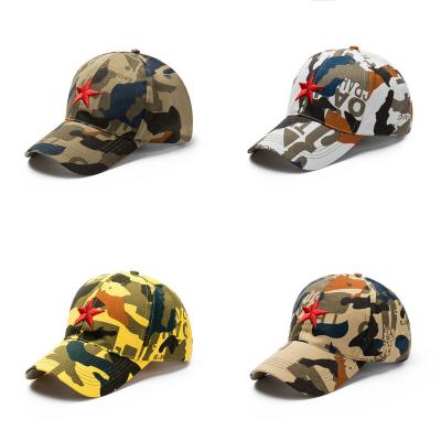 China Picture Fashion Adjustable Kids Camouflage Sun 6 Panel Cotton Baseball Cap Unisex Hats for sale