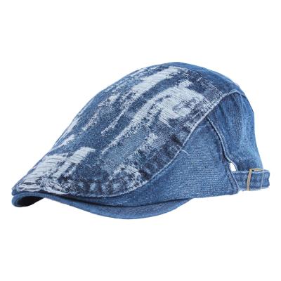 China Fashion Foldable Hole Picture Men Women Summer Embroidery Cap Water Wash Adjustable Fitted Beret Hat Outdoor Cowboy Hats Covers for sale