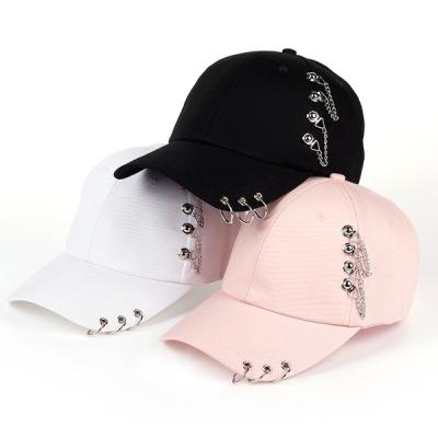 China NEW COMMON wholesale fashion unisex custom tailored Ring Chain Hoop Student Travel Sun golf outdoor sports baseball caps personalized hats for sale