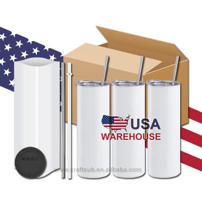 China 2023 Sustainable USA Warehouse 20oz 20oz Double Wall Vacuum Insulated Thermal Travel Coffee Stainless Steel Sublimation Vacuum Tumbler Cup for sale