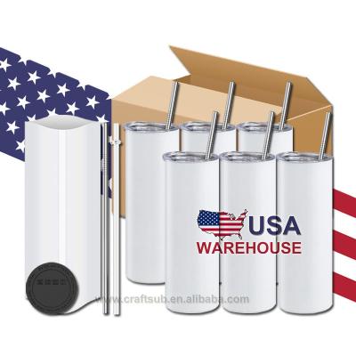 China Viable USA Warehouse Hot Sale Competitive Price 20oz 20oz 20oz Lean Upright White Sublimation Stainless Steel Coffee Tumbler for sale