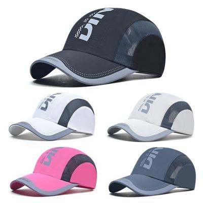 China breathable & Summer Waterproof Polyester Lightweight Sports Fitness Running Hat Quick-drying Mesh Polyester Breathable Baseball Cap for sale