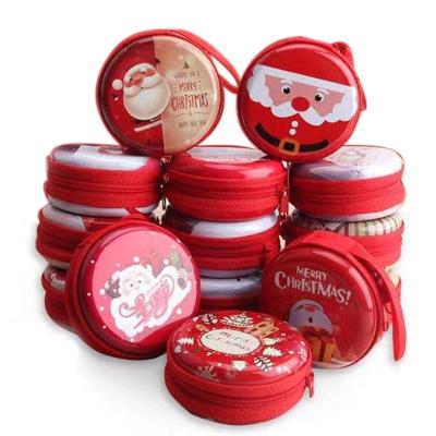 China Recyclable Star Packaging Round Shape Hot Selling Christmas High Quality Mini Candy Metal Tin Box Tea for sale