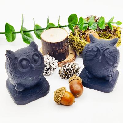 China Europe Wholesale Cartoons Carving Crafts Black Obsidian Crystal Owl for sale