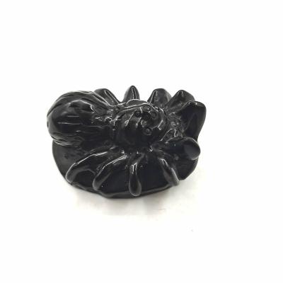 China Europe Hand Carved Natural Black Obsidian Crystal Animal Spider Carving For Sale for sale