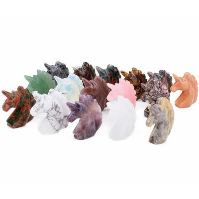 China China wholesale natural crystal mix unicorn material hand carved crystal unicorn for sale