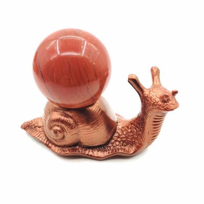 China High Quality Natural 40-60mm Red Jasper Aura Hot Selling Therapeutic Crystal Stone Crystal Ball From Europe for sale